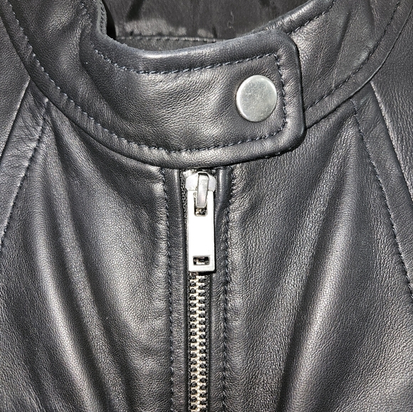 Ladies Leather Moto Jacket - Picture 3 of 5